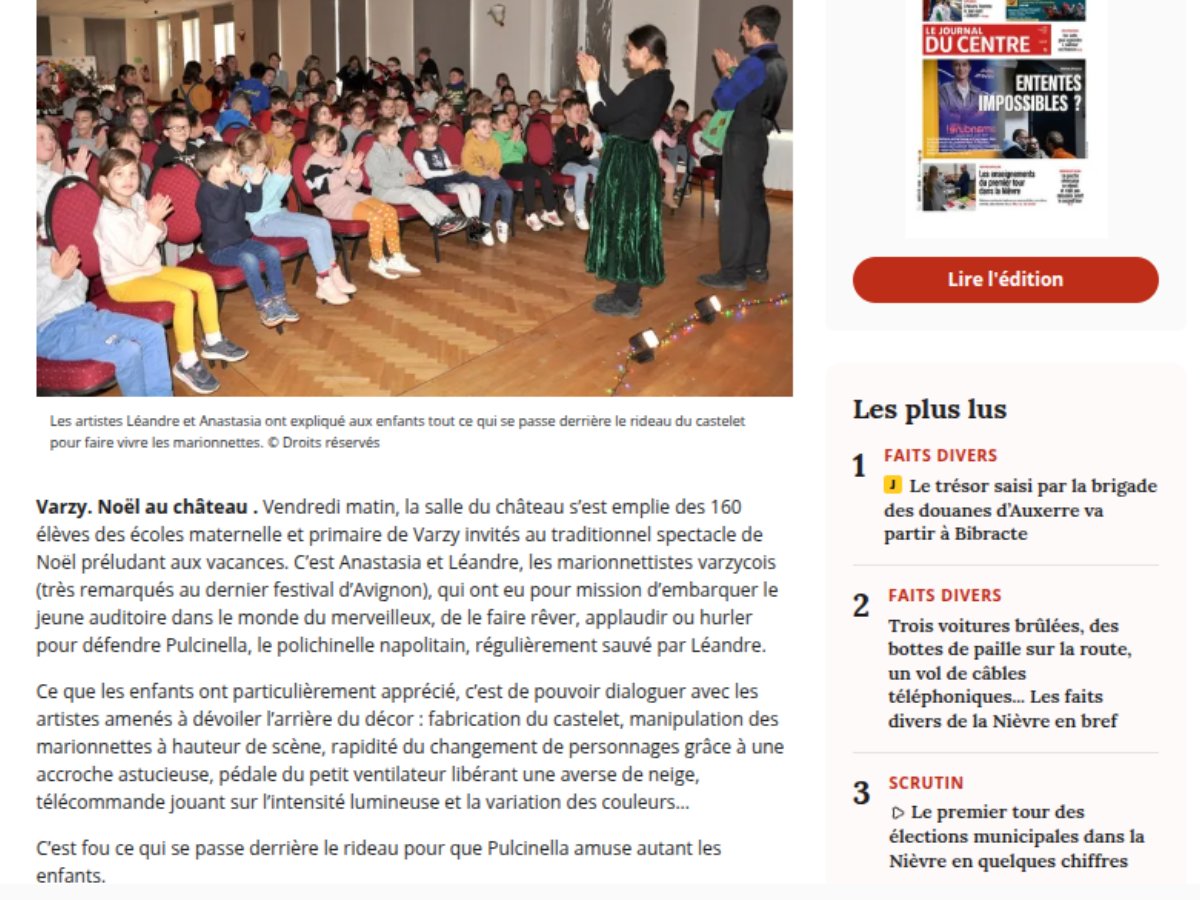 Presse — Spectacles de Noël